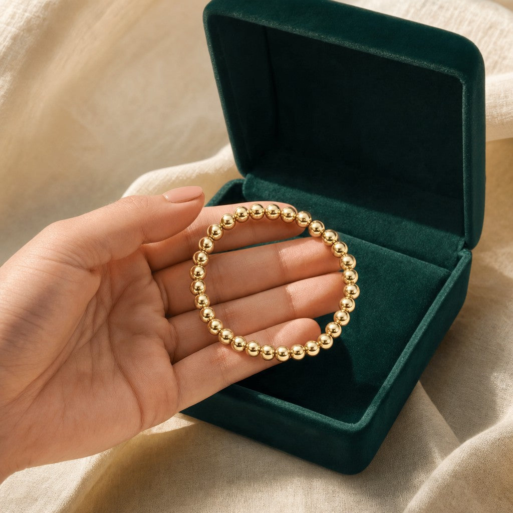 Tasbih Bracelet presented in an emerald velvet gift box