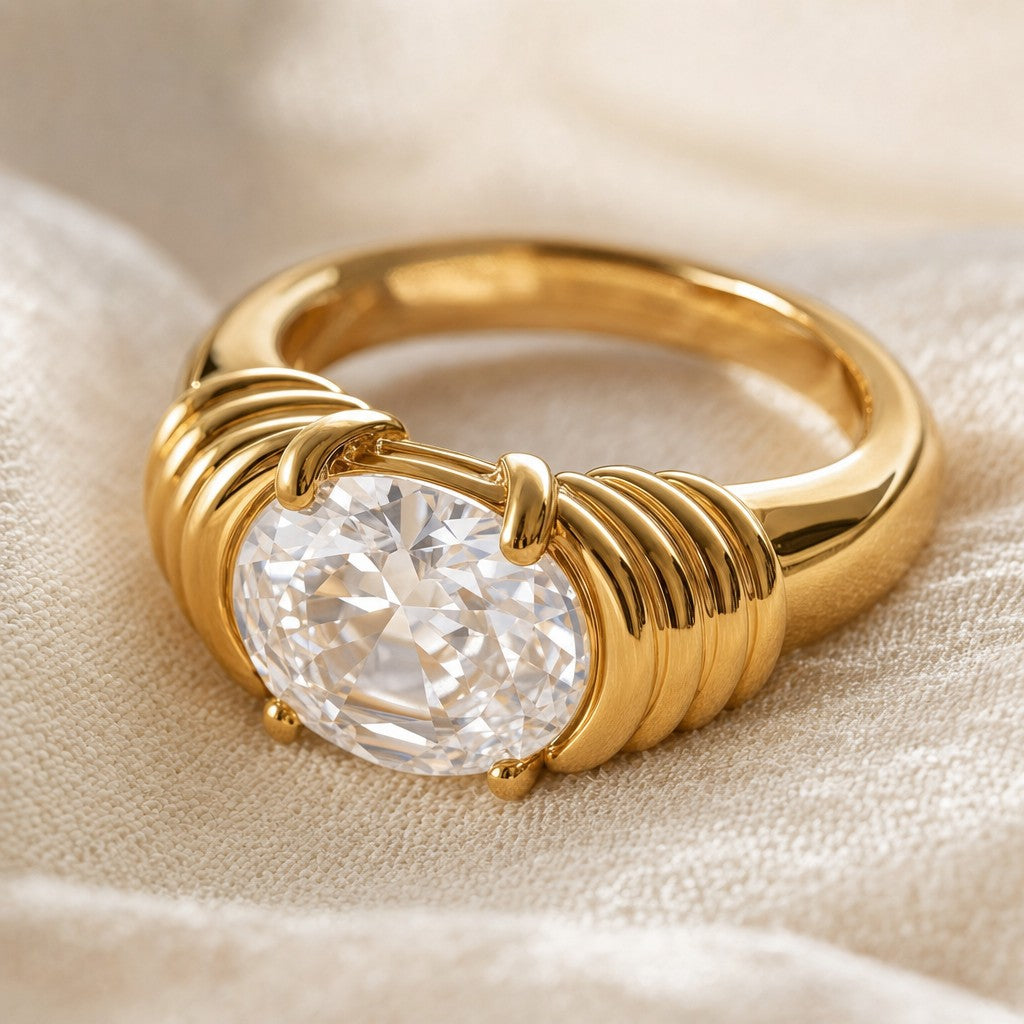 Close-up detail of the Lana Stone Ring