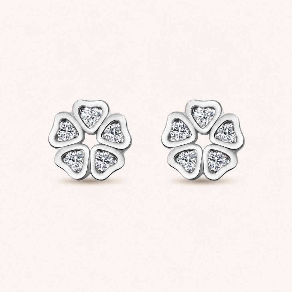Malak Moissanite Earrings, silver finish