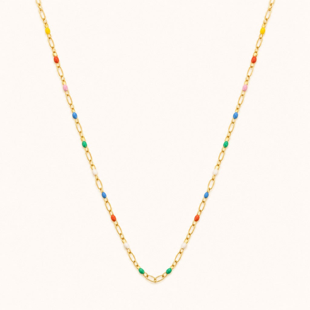 Rainbow Spectrum Chain, gold finish