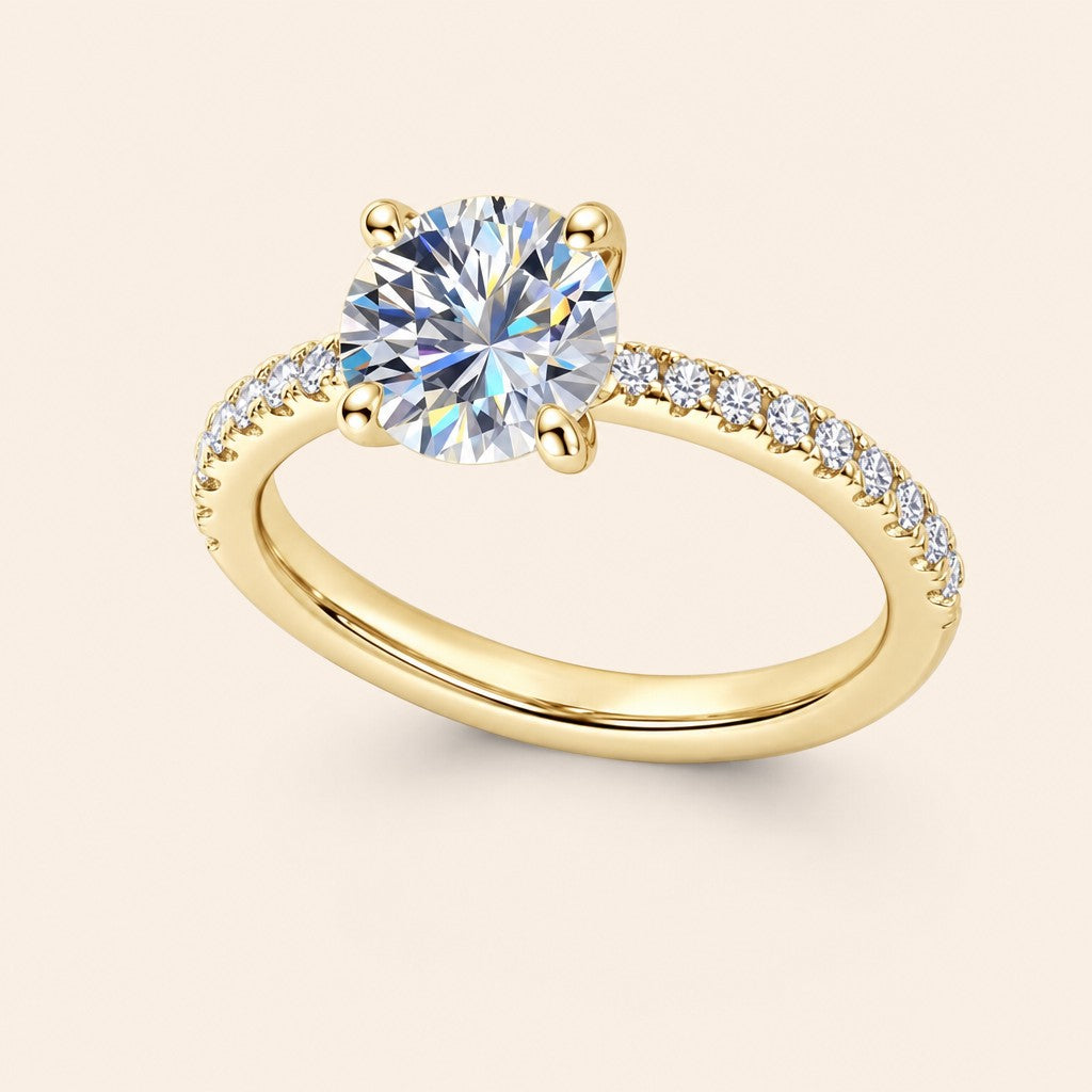 Solitaire Ring, gold finish