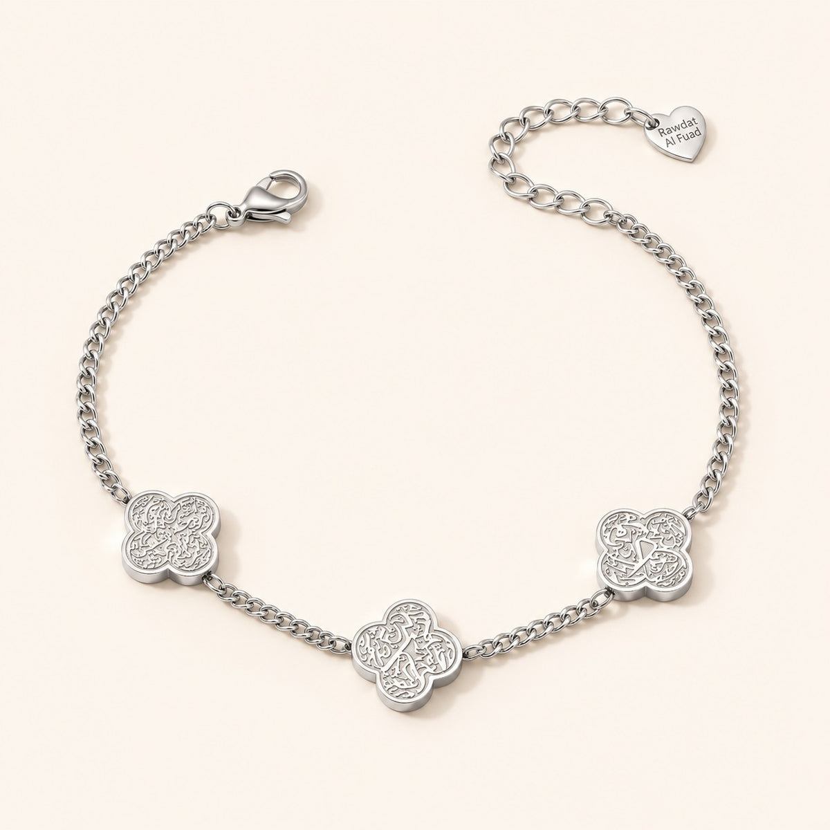 Rawdat Al Fuad Bracelet, silver finish