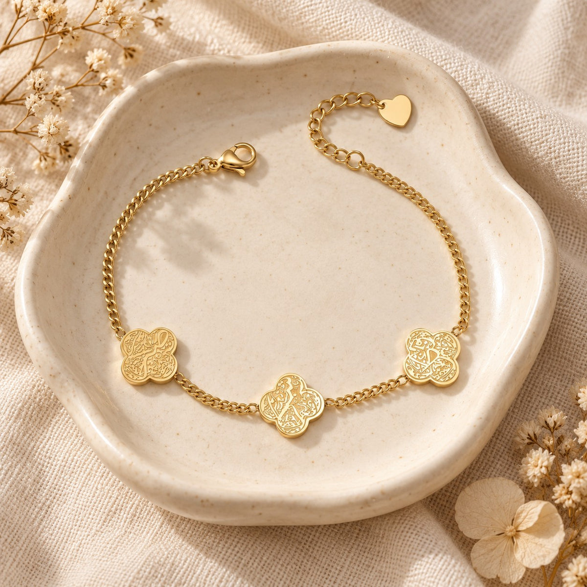 The Rawdat Al Fuad Bracelet in a ceramic trinket dish