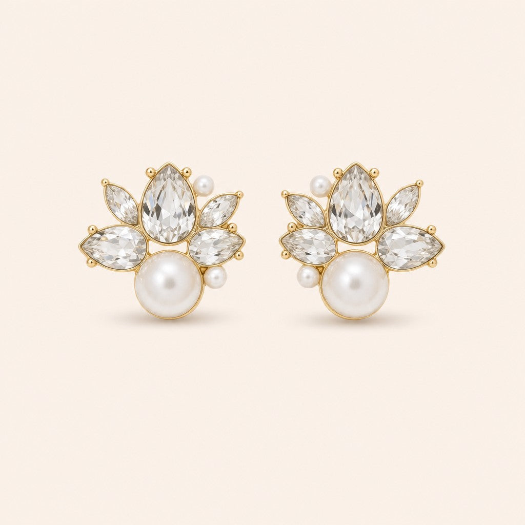 Jawahir Studs, gold finish