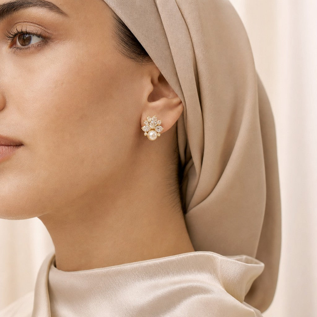 Woman wearing the Jawahir Studs