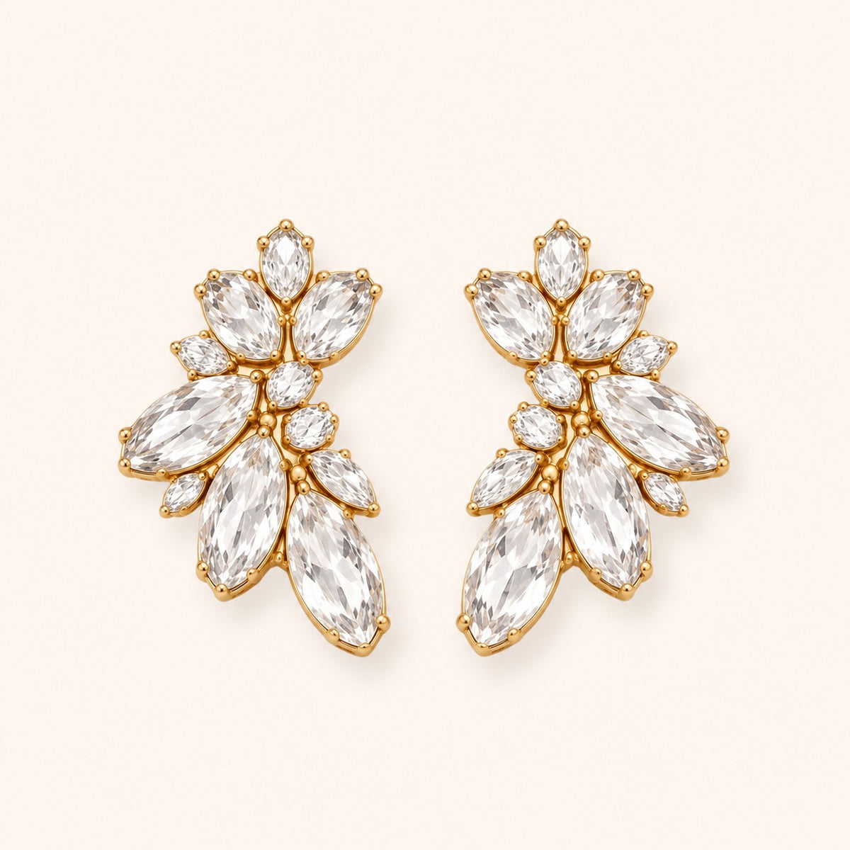 Porter Cluster Studs, gold finish