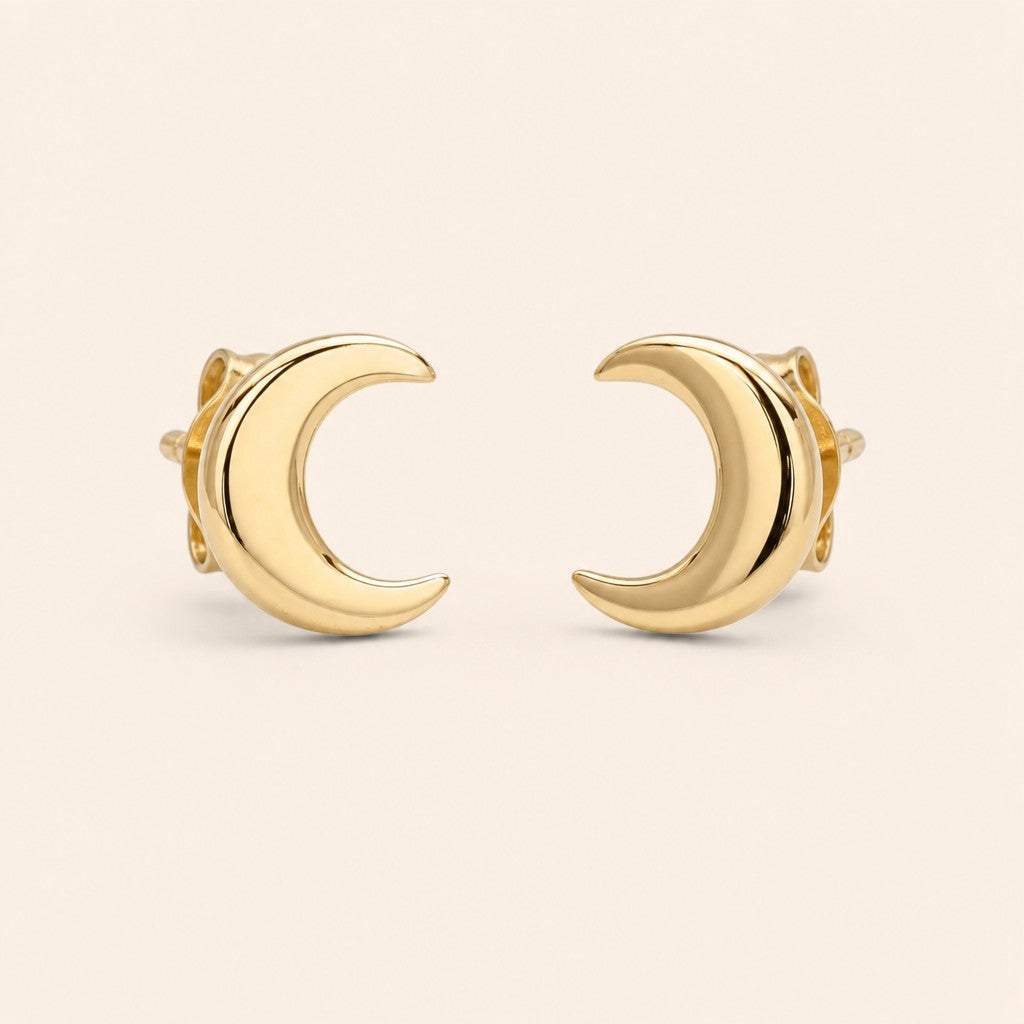 Hilal Studs, gold finish