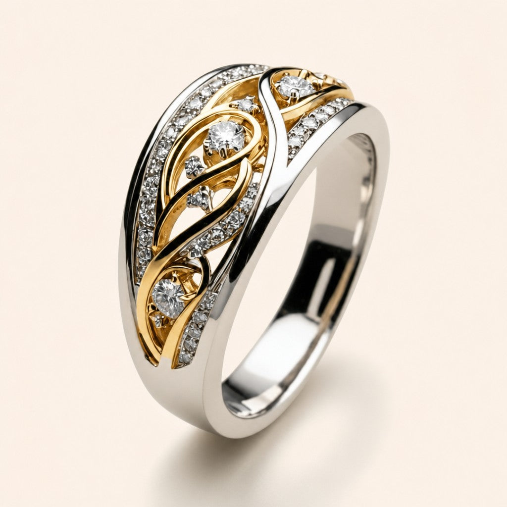 Divine Wave Gold & Silver, two-tone silver and gold finish