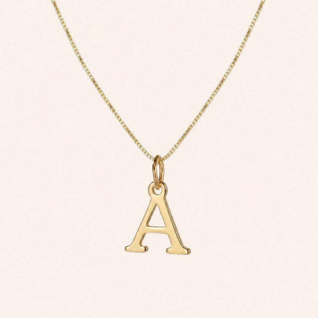 Initial Letter Necklace, gold finish