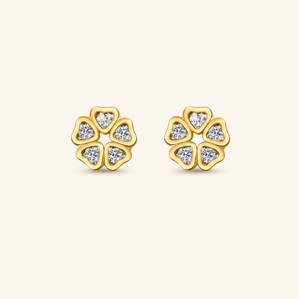 Malak Moissanite Earrings, gold finish