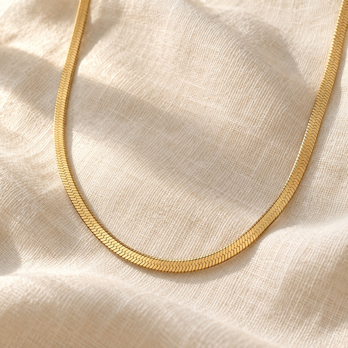 Aura Herringbone on cream linen