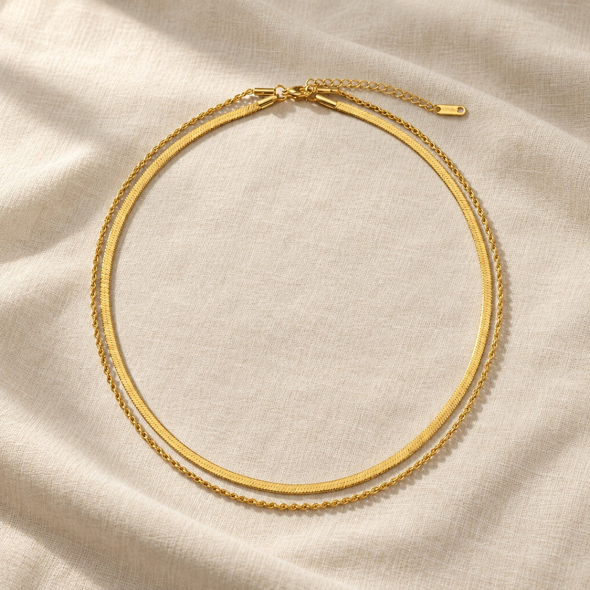 Luna Chain on cream linen