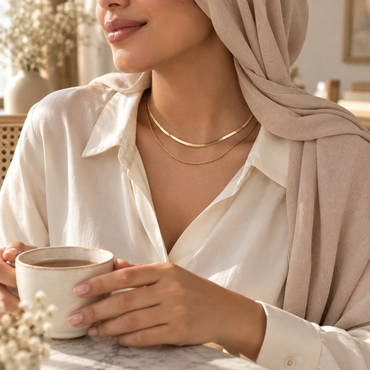 The Luna Chain worn in everyday life