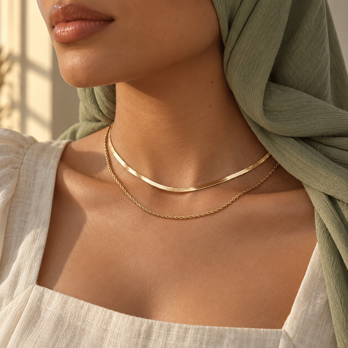 Editorial photo of the Luna Chain being worn