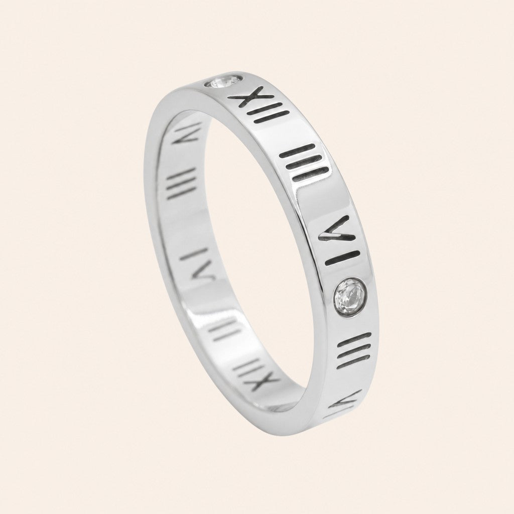 Numeral Ring, silver finish