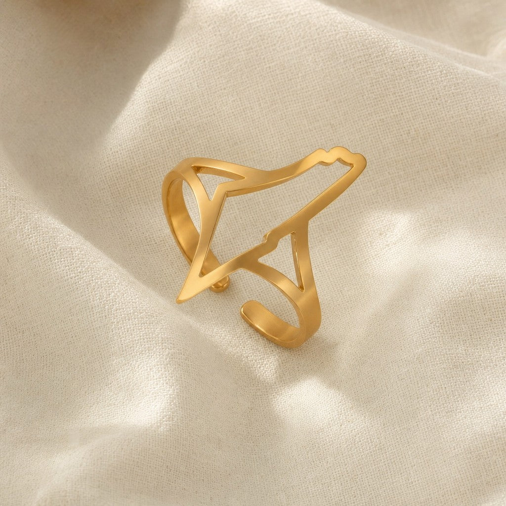 Palestine Minimal Ring on cream linen