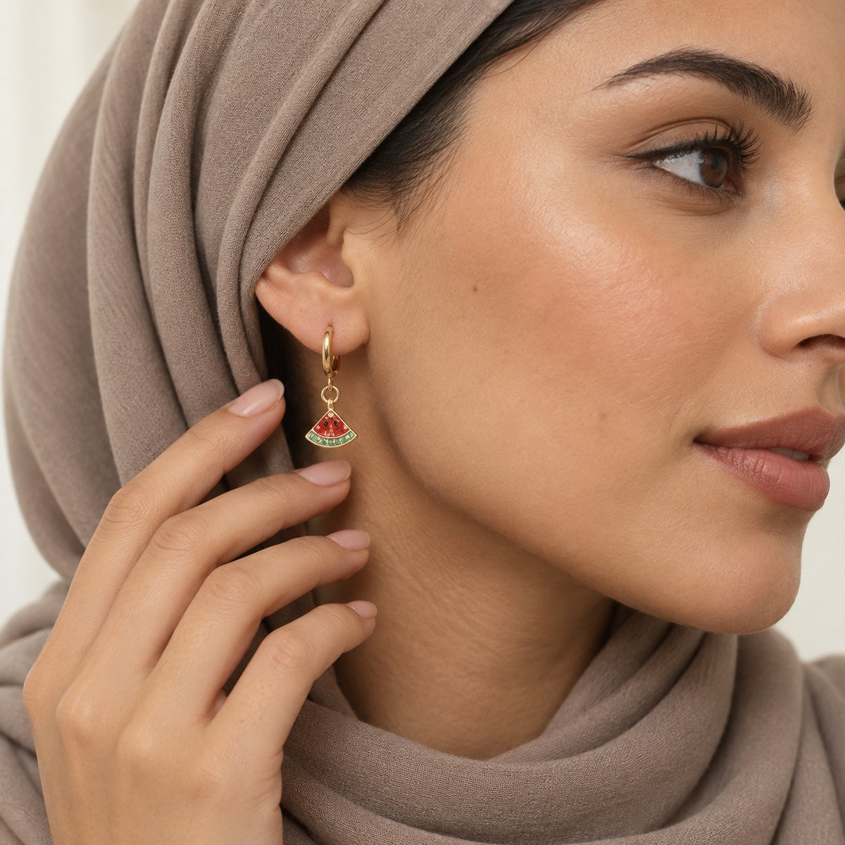 The Palestine Watermelon Hoops worn, showing its true size