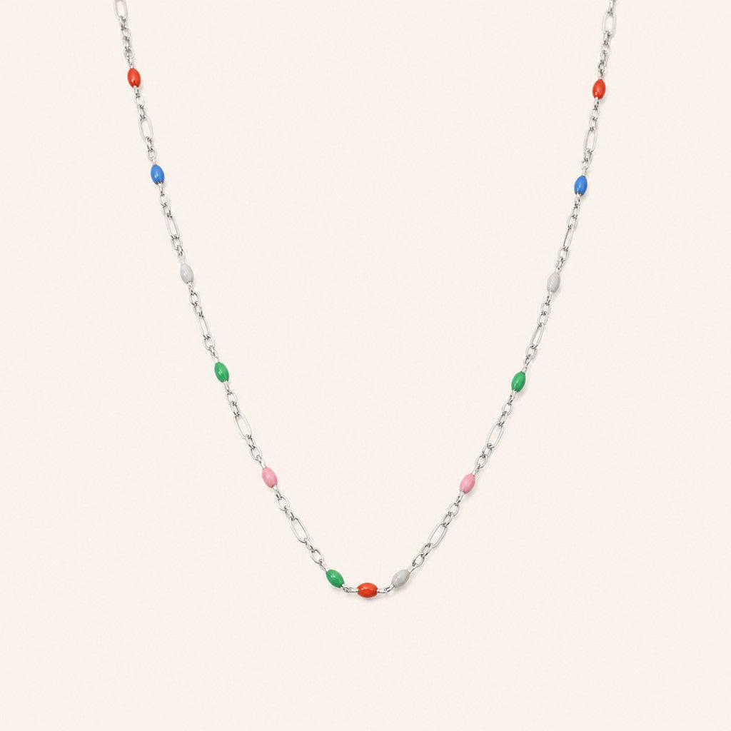 Rainbow Spectrum Chain, silver finish