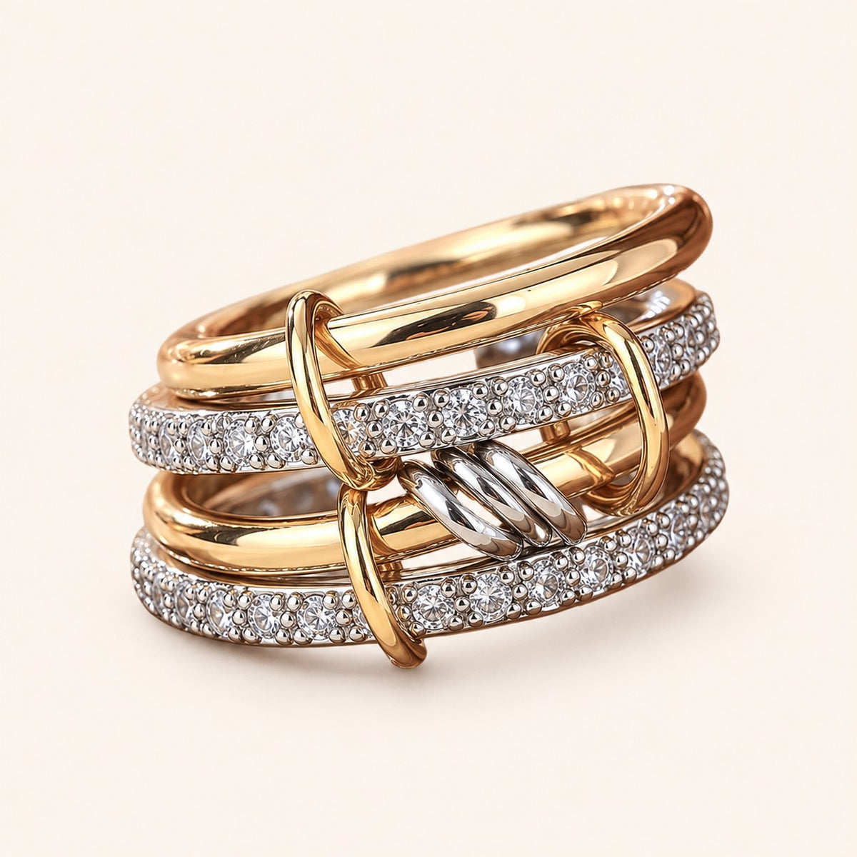 Sabr Stack Ring, gold finish