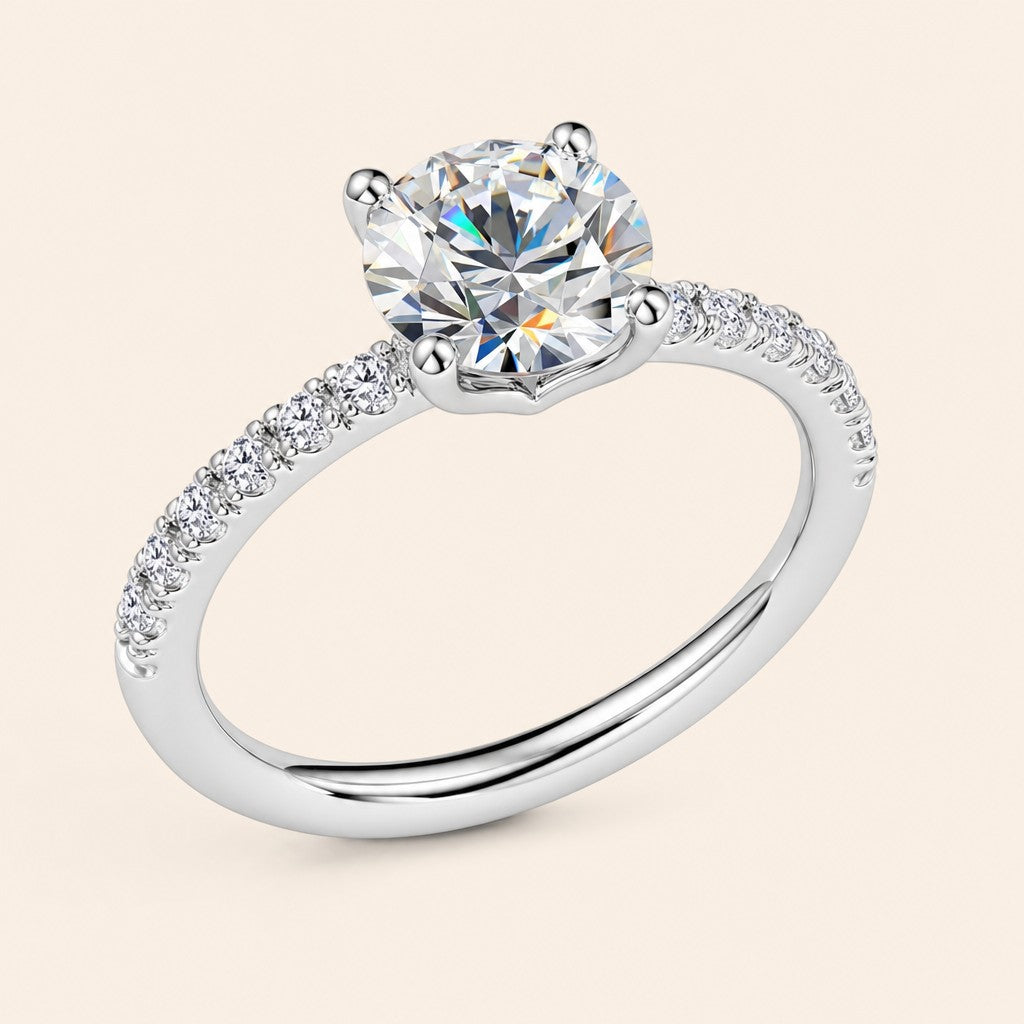 Solitaire Ring, silver finish