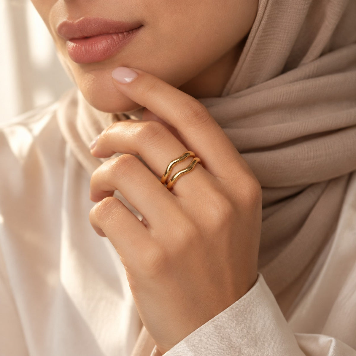 Woman wearing the Unity Ring