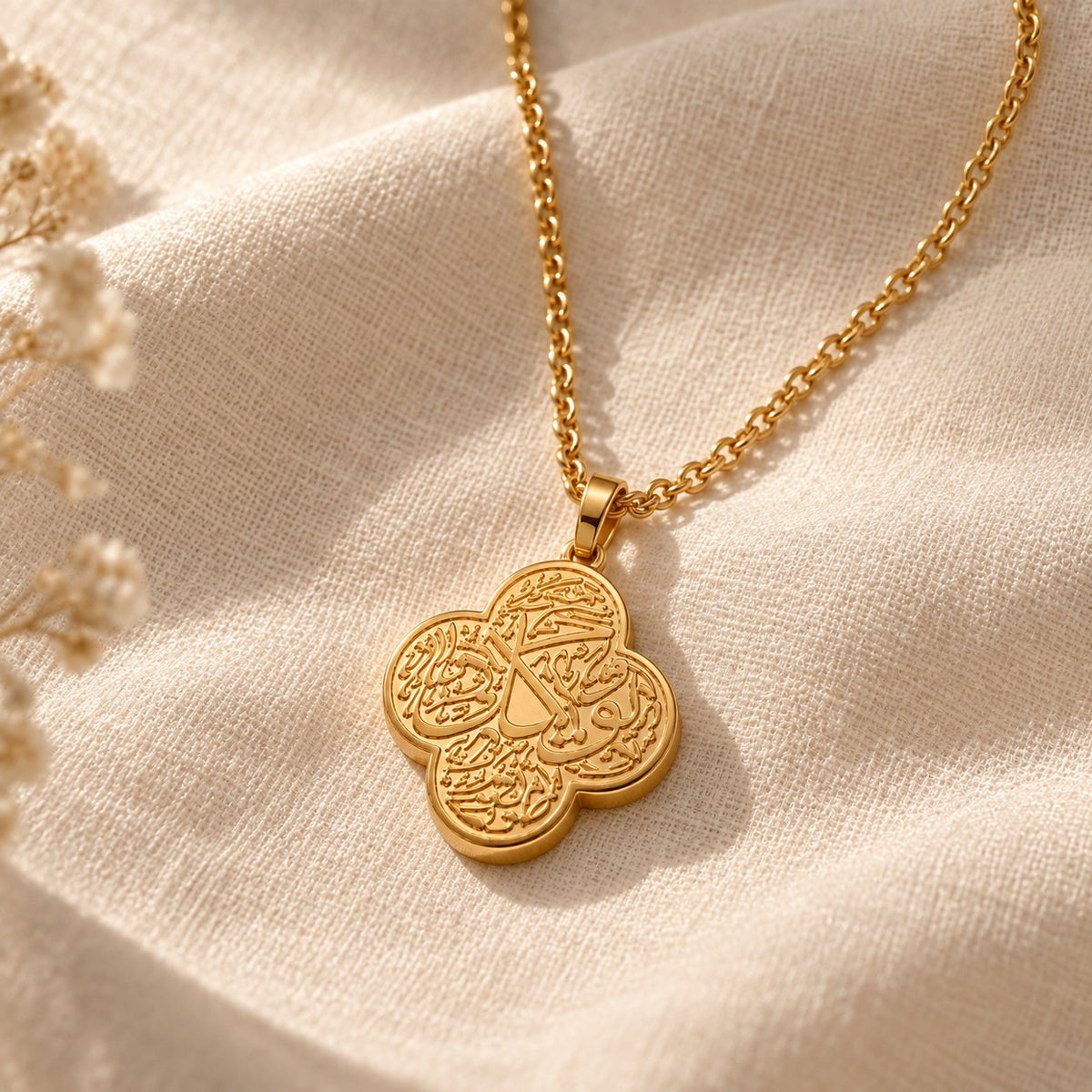 Rawdat Al Fuad Necklace on cream linen