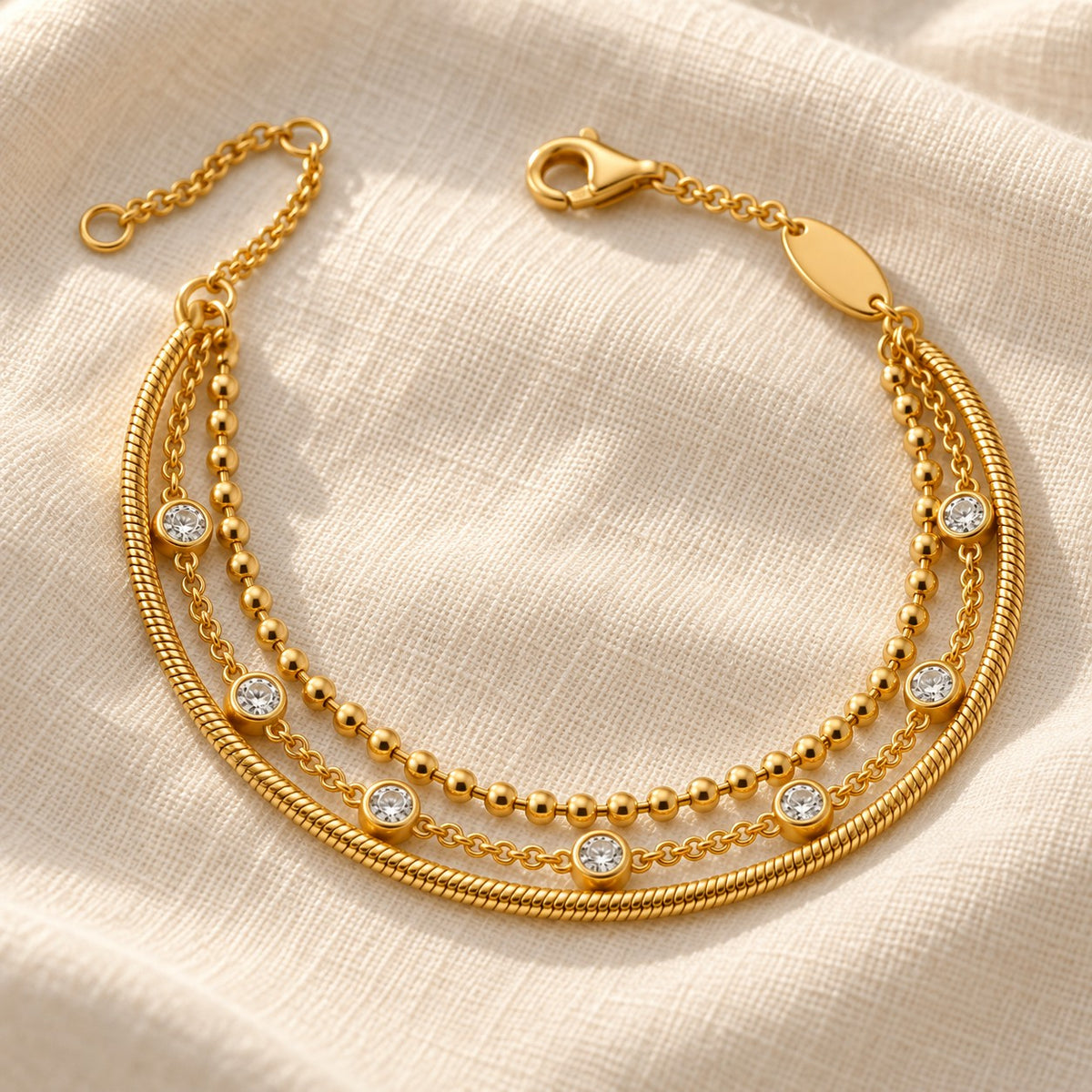 Laythah Bracelet on cream linen