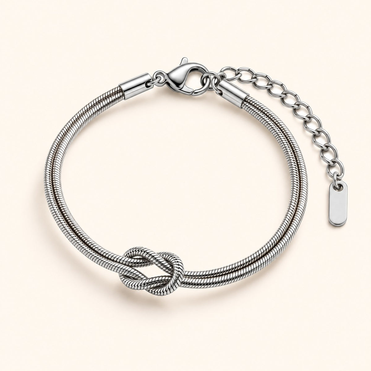 Wisal Knot Bracelet, silver finish